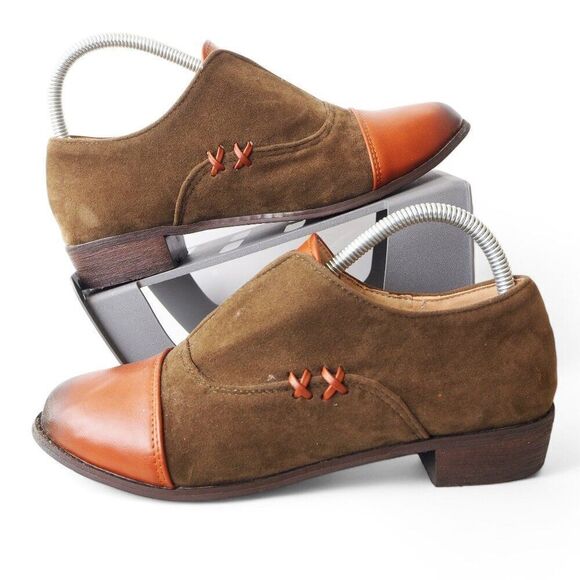 Unbranded Classic Slip-on Cap Toe Oxfords Brown Women's 10/41 - Picture 1 of 11